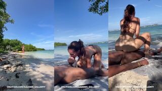 Ashley Aoky Sucking and Fucking in Doggy Style on Public Beach