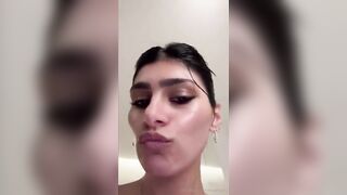 Mia Khalifa Trying on a Sexy Outfit with Her Breasts Exposed