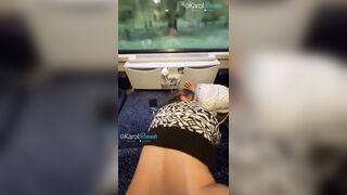 Karol Rosado Fucking on all fours while traveling on the train