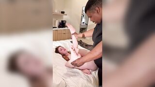 Scvua's vagina is fucked by a huge black penis