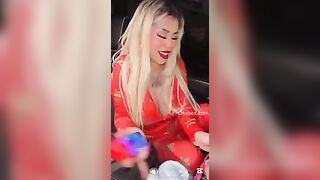 Hot fashion monkey masturbating in the car
