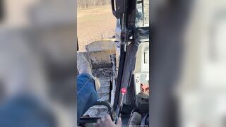 Blonde girl gets creampie on the tractor