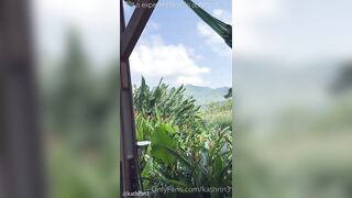 Kathrin3 riding a penis by the pool