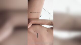 Hot Latina girl masturbating in the airplane bathroom