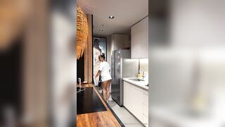 Iris Rodriguez in a steamy video having sex in the laundry room in a perfect threesom
