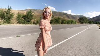 Lil Karina has intense sex on the side of the road