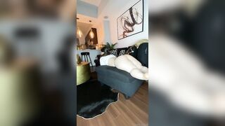 Little Kelsey Lawrence fucking on the sofa with a huge BBC