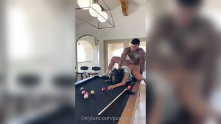 Big-assed brunette fucking hard on the pool table