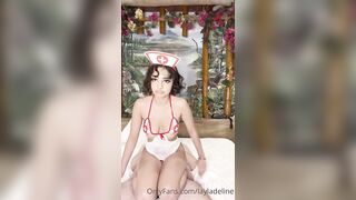 Skinny woman dressed as a nurse riding her patient's cock.