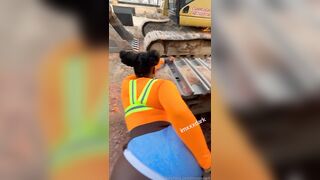 Hardworking Black woman with a big ass fucking a BBC at the construction site
