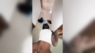Big assed Dominican woman doggy-style with her friend