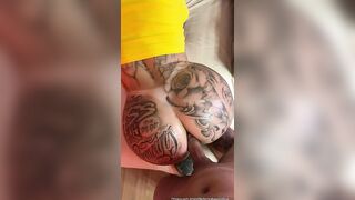 Big assed tattooed girl getting fucked in the ass doggy style