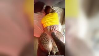 Big assed tattooed girl getting fucked in the ass doggy style