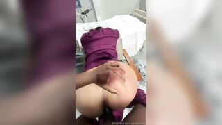 Teen Jade dressed as a nurse fucking on all fours