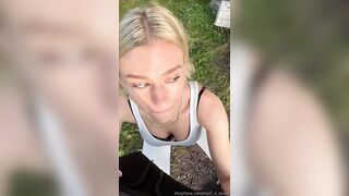 Wildhalli sucking cock and having passionate sex outdoors