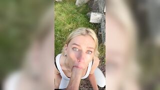 Wildhalli sucking cock and having passionate sex outdoors