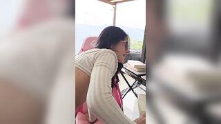 Carolina Guerrero, a slender young woman, is distracted by her stepbrother so he can