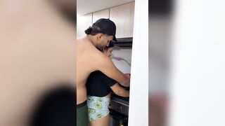 Sofi having sex in the kitchen with her stepbrother when her parents arent home
