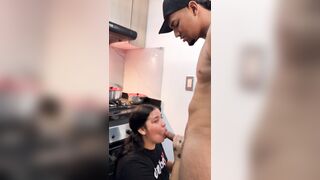 Sofi having sex in the kitchen with her stepbrother when her parents arent home