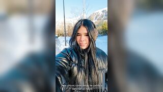 A very horny Michelle Rabbit goes out for a walk in the snow and gets fucked intensel