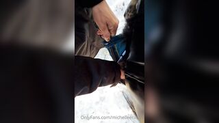 A very horny Michelle Rabbit goes out for a walk in the snow and gets fucked intensel